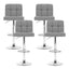 Artiss 4x Bar Stools Fabric Gas Lift Grey