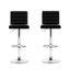 Artiss 2x Leather Bar Stools ARNE Swivel Bar Stool Kitchen Chairs Black Gas Lift Black