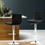 Artiss 2x Leather Bar Stools ARNE Swivel Bar Stool Kitchen Chairs Black Gas Lift Black