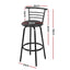 4x Bar Stools Swivel Leather Padded Metal