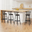 4x Bar Stools Swivel Leather Padded Metal