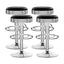 Artiss 4x Bar Stools Leather Padded Gas Lift Silver