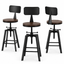 Artiss 3x Bar Stool Swivel Industrial Counter Barstools 63-79cm Seat Height Adjustable Metal Legs