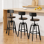 Artiss 3x Bar Stool Swivel Industrial Counter Barstools 63-79cm Seat Height Adjustable Metal Legs