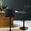 Artiss Set of 2 Fabric Bar Stools - Black