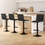 Set of 4 Faux Linen Bar Stools - Black