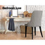 Dining Chairs Set of 4 Linen Fabric Grey
