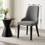 Dining Chairs Set of 6 Linen Fabric Grey