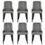 Dining Chairs Set of 6 Linen Fabric Grey