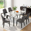 Dining Chairs Set of 6 Linen Fabric Grey