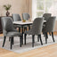 Dining Chairs Set of 6 Linen Fabric Grey