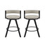 Bar Stools Set of 2 Swivel Kitchen Chair Metal Counter Beige Leather