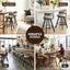 Bar Stools Set of 2 Swivel Kitchen Chair Metal Counter Beige Leather