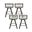 Bar Stools Set of 4 Swivel Kitchen Chair Metal Counter Beige Leather