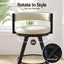 Bar Stools Set of 4 Swivel Kitchen Chair Metal Counter Beige Leather