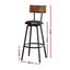 2X Industrial Bar Stools Upholstered Counter Chairs Steel Frame Anti-Scratch