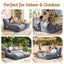 Outdoor Bean Bag Chair Cover (No Filler) 2 Seater Beanbag Lounge Sofacover Adults Splash-Proof Large Bean Bag Cover for Patio Poolside Relaxing Indoor, Grey