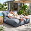 Outdoor Bean Bag Chair Cover (No Filler) 2 Seater Beanbag Lounge Sofacover Adults Splash-Proof Large Bean Bag Cover for Patio Poolside Relaxing Indoor, Grey