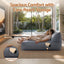 Outdoor Bean Bag Chair Cover (No Filler) 2 Seater Beanbag Lounge Sofacover Adults Splash-Proof Large Bean Bag Cover for Patio Poolside Relaxing Indoor, Grey