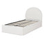 Single Sized Bed Frame - Ivory White Boucle with Storage