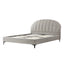 Fabric Queen Bed Frame - Olive brown boucle