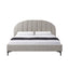 Fabric Queen Bed Frame - Olive brown boucle