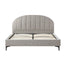 Fabric Queen Bed Frame - Olive brown boucle