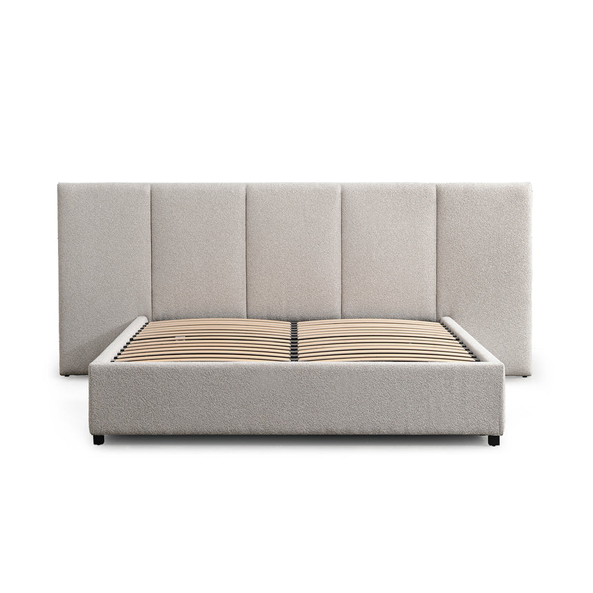 King Bed Frame - Clay Grey with Storage