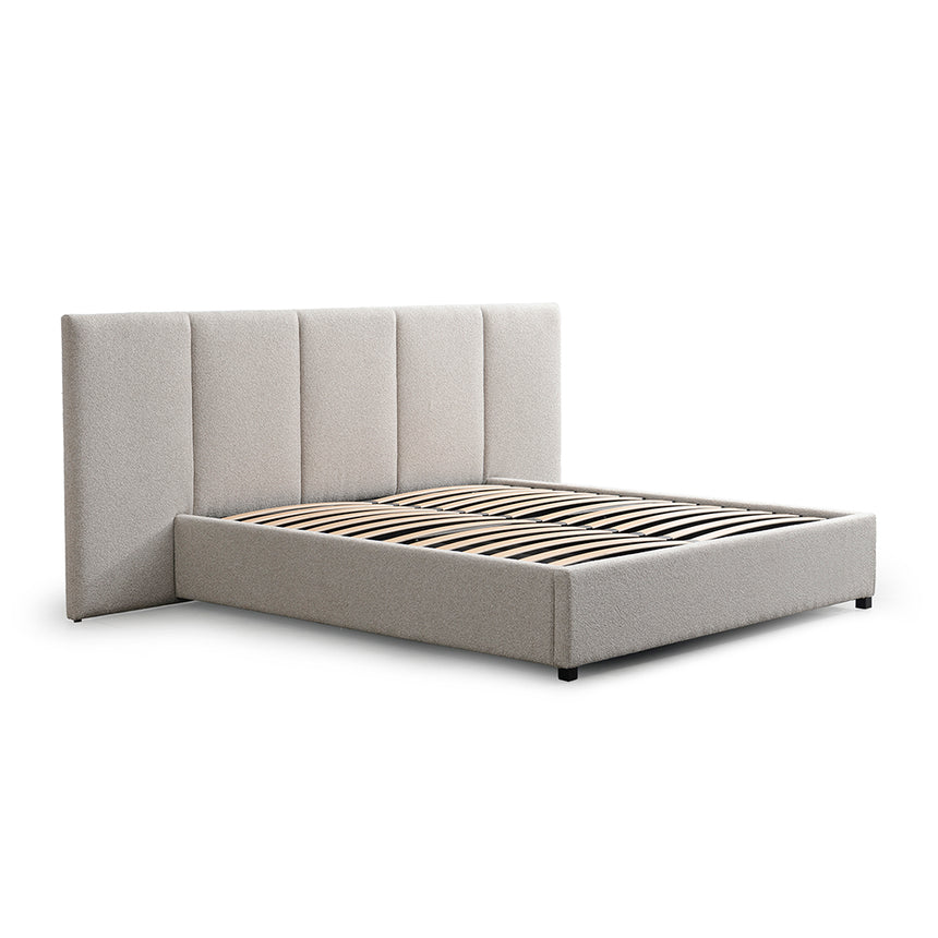 King Bed Frame - Clay Grey with Storage