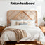 Artiss Bed Headboard Queen Bedhead Rattan - FRED Pine