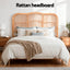Artiss Bed Headboard Double Bedhead Rattan - NERO Pine
