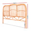 Artiss Bed Headboard Queen Bedhead Rattan - NERO Pine
