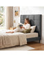 Bed Headboard Double Bedhead Linen Fabric Charcoal