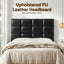 Bed Headboard Queen Bedhead PU Leather Black