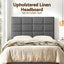 Bed Headboard Queen Bedhead Linen Fabric Charcoal