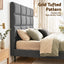Bed Headboard Queen Bedhead Linen Fabric Charcoal