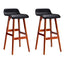 Artiss Set of 2 PU Leather and Wood Bar Stool - Black