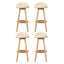 Artiss 4x Bar Stools Padded Leather Wooden Beige