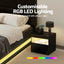 RGB LED Double Bed Frame with Beside Table Set 16 Colour Mood Lighting