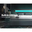 Bed Frame Double Size LED Gas Lift Grey COLE