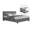 Artiss Bed Frame Queen Size Gas Lift Grey VILA