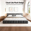 King Size Bed Frame Plush Soft Headboard Velvet Platform Base for Modern Bedrooms Grey