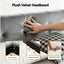 King Size Bed Frame Plush Soft Headboard Velvet Platform Base for Modern Bedrooms Grey