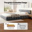 King Size Bed Frame Plush Soft Headboard Velvet Platform Base for Modern Bedrooms Grey