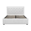 Artiss Tiyo Bed Frame PU Leather Gas Lift Storage - White Double