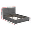 Artiss Bed Frame Queen Size Gas Lift Grey TIYO