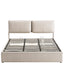 King Bed Frame Gas Lift Storage 3 Drawers Adjustable Headboard Platform Base