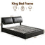 King Bed Frame Gas Lift Storage 3 Drawers Adjustable Headboard Platform Bed Black