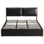 King Bed Frame Gas Lift Storage 3 Drawers Adjustable Headboard Platform Bed Black