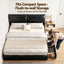 King Bed Frame Gas Lift Storage 3 Drawers Adjustable Headboard Platform Bed Black